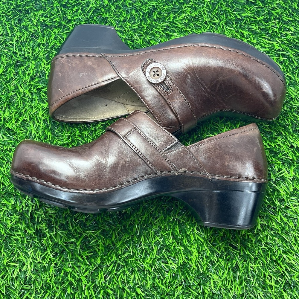 Dansko Solstice Monk Clogs Shoes Sz EU37 US 6.5 Cordovan Brown Leather Split Toe - Picture 6 of 8